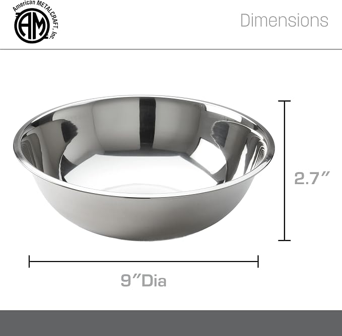 American Metalcraft 2 qt Stainless Steel Mixing Bowl,Silver