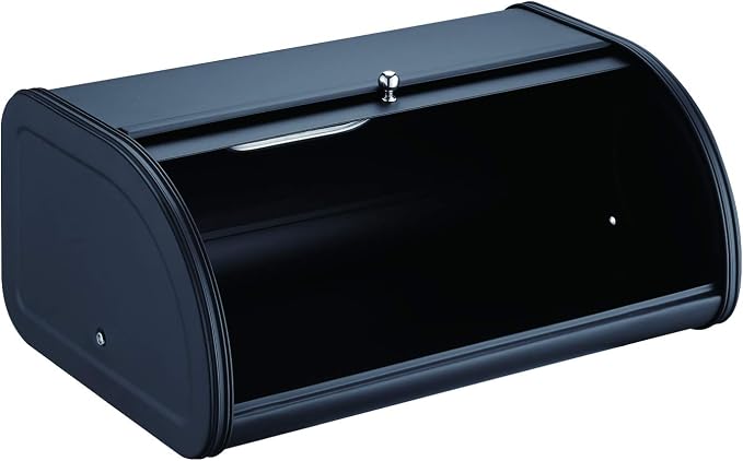 HILFA Stainless Steel Bread Box with Roll Up Lid with Window