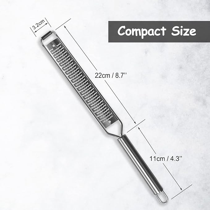 Lemon Zester, Cheese Grater, Parmesan Cheese, Ginger, Garlic, Nutmeg, Chocolate, Citrus, Lime Zester & Grater, Kitchen Tool with Razor-Sharp Stainless Steel Blade