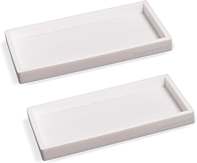 Countertop & Vanity Silicone Tray – 2 PC Small 7.7" Soap Tray | Kitchen Soap Tray Set, Dish Soap Tray for Kitchen Counter, Kitchen Sink Tray, Silicone Soap Dispenser Tray & Sponge Holder