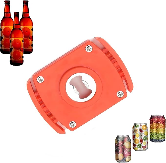 Aluminum Can Opener，Can Top Remover， Beer- Soft Edge- Soda- Can Opener-Red | Handheld Safety Manual Can Opener，for 8-19 Oz aluminum Soft Edge Cans, Home, Kitchen, Bar, Camping and DIY projects Tool