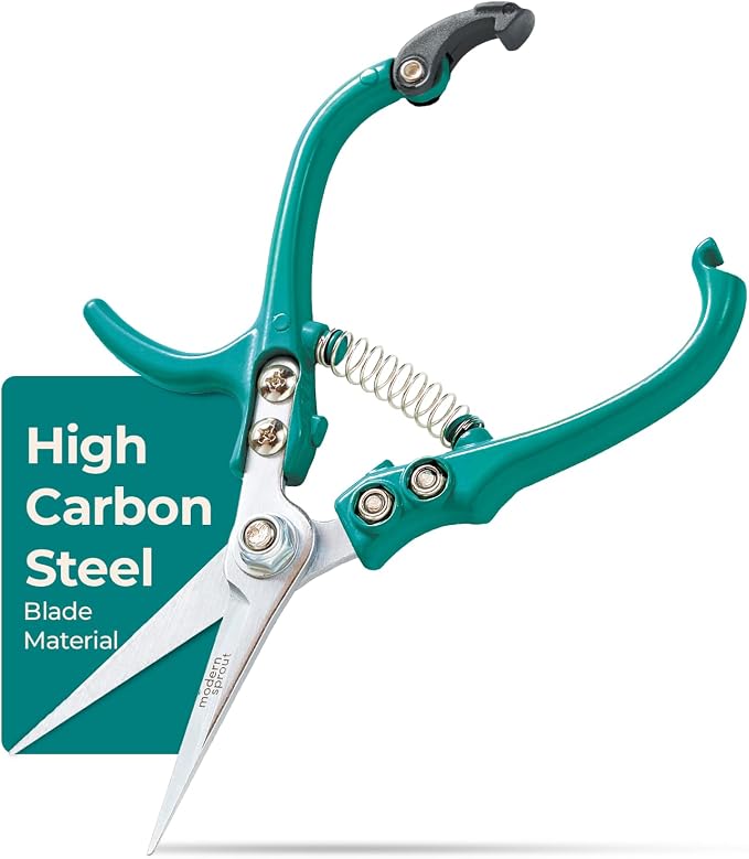 Modern Sprout Pruning Shears - Garden Snips - Herb Scissors - Ocean 1-Pack | Lightweight Gardening Tool - Durable Carbon Steel Blade W/Easy-Lock - Gardening Supplies - Flower Cutter - Reusable Holster