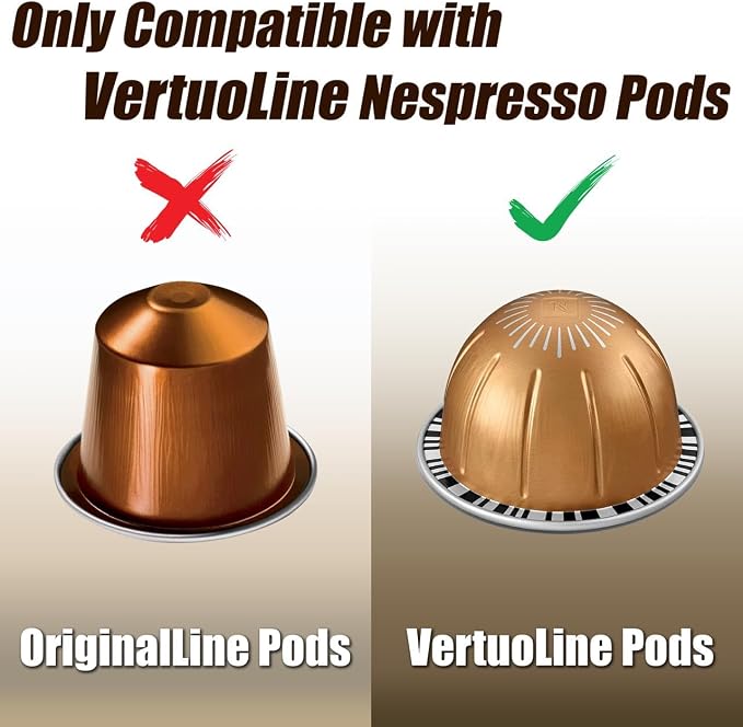 Deco Brothers Tempered Glass Vertuo Pod Holder, Fits 28 Large/56 Small Pods | Compatible with Nespresso Capsule, White