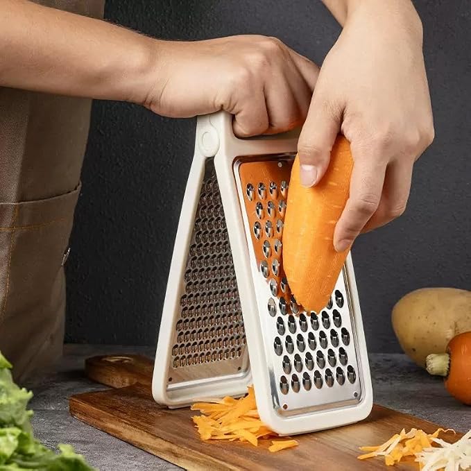 WDKELLFAmily Two-Fold Etched Grater 2-In-1 Grater For Cheese, Kitchen，White