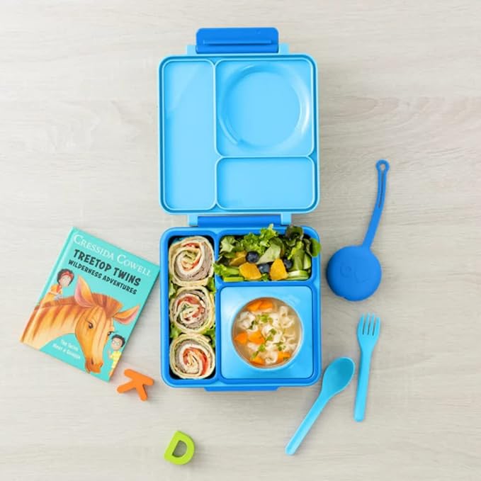 Omie OmieBox Kids Insulated Leakproof Bento Lunch Box with Food Jar (Blue Sky)