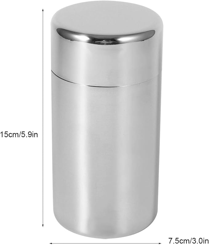 Tyenaza Tea Canister, Double Seal Stainless Steel Tea Tin Canister with Airtight Double Lids for Loose Tea Coffee Candy Herbs and Spices Storage(l)
