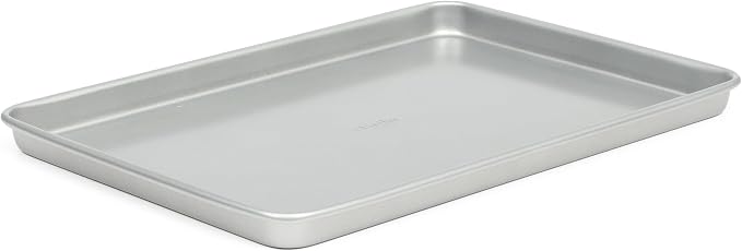 Martha Stewart Gallen 15 x 10 Inch Nonstick Carbon Steel Cookie Sheet – Silver, Durable Bakeware for Even Baking and Easy Cleanup