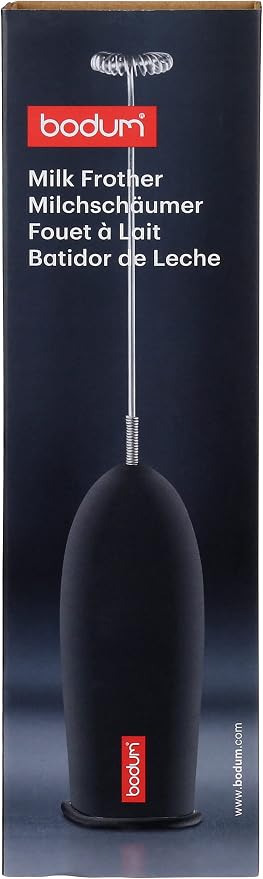 Bodum Schiuma Battery Operated Milk Frother for Coffee, Lattes, Hot Chocolate, Mocha, Cappuccino, Black