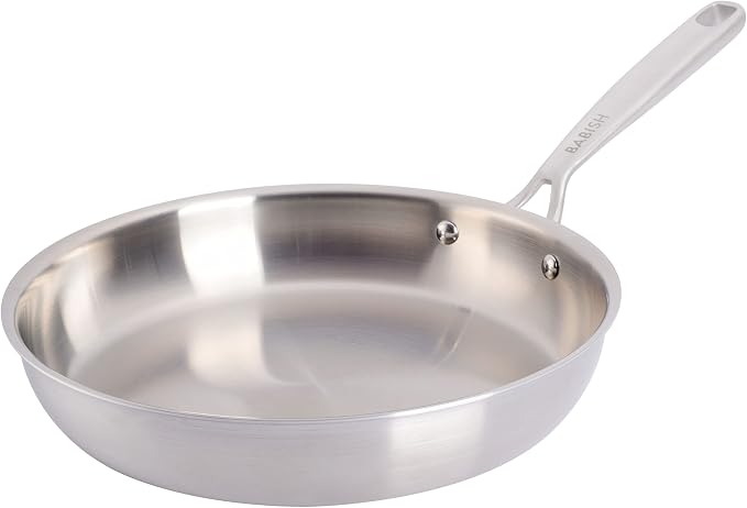 Babish 10-Inch Tri-Ply Stainless Steel Frying Pan – Professional Grade Skillet for Searing, Sautéing & Everyday Cooking