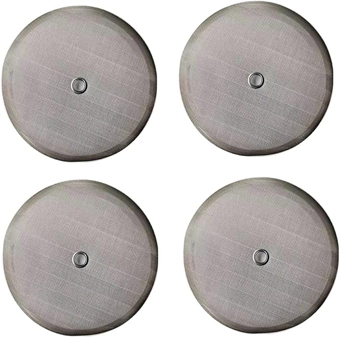 4 Pack French Press Filters 4.5 inch, 50 Oz 12 Cups Replacement Screen | 4 Pack 4.5 Inch | 100 Mesh Ultra Fine | Reinforced Metal Center Ring | 304 Stainless Steel | Fits 1.5L large French Press