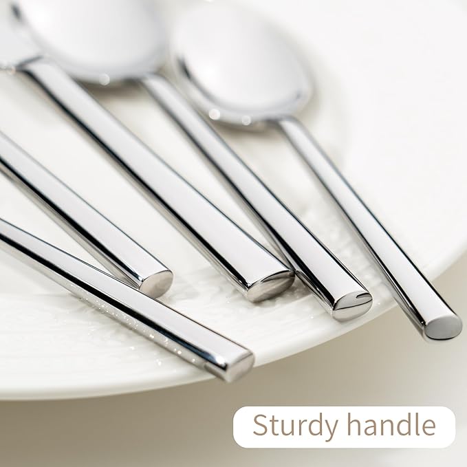Alata Potter 60-Piece Forged Silverware Set Stainless Steel Flatware Set Cutlery Set, Service for 12, Mirror Finish, Dishwasher Safe