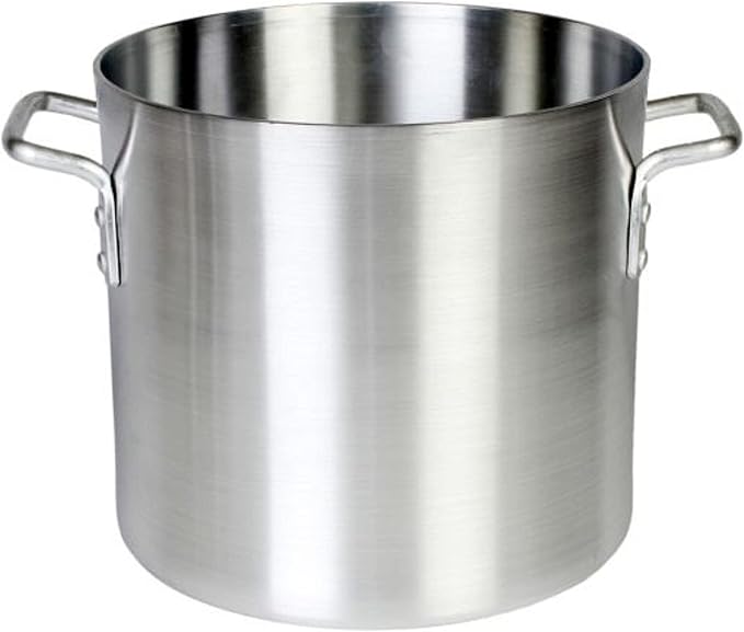 TrueCraftware- 12 qt. Aluminum Stock Pot with Riveted Handles 4mm Thickness- Multipurpose Pot Cookware Large Stockpot Stew For Cooking Simmering Soup Seafood Stock Home Kitchen Restaurant