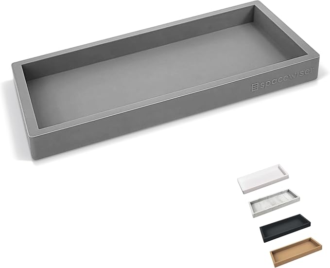 Countertop & Vanity Silicone Tray - Small 7.7" Kitchen Soap Tray | Kitchen Sink Soap Tray, Dish Soap Tray for Kitchen Counter, Bathroom Tray, Silicone Soap Dispenser Tray & Sponge Holder
