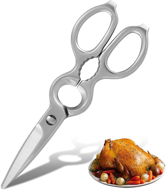 Upgraded Version Heavy Duty Kitchen Shears Come Apart, Full-Steel Scissors | Professional Chef Scissors, All Purpose, Full-Steel Forged Stainless Steel Kitchen Scissors, Ultra Sharp Detachable Blades