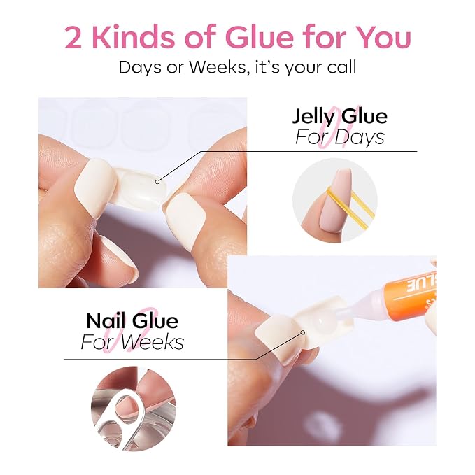 modelones Sakura Pink Short Press on Nails, Oval Fake Nails Kit | Press Ons with Nail Glue, Adhesive Tabs, Nail File, Prep Pad, Manicure Stick, 32Pcs 16 Sizes, Summer Summer Women Girl Gift