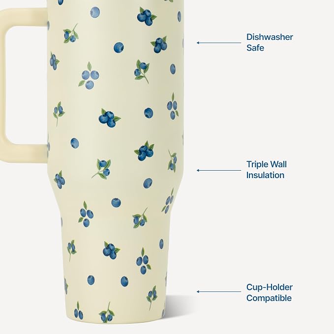 HydroJug Traveler 32oz, Insulated Tumbler with Handle & Straw, Freshly Pick'd