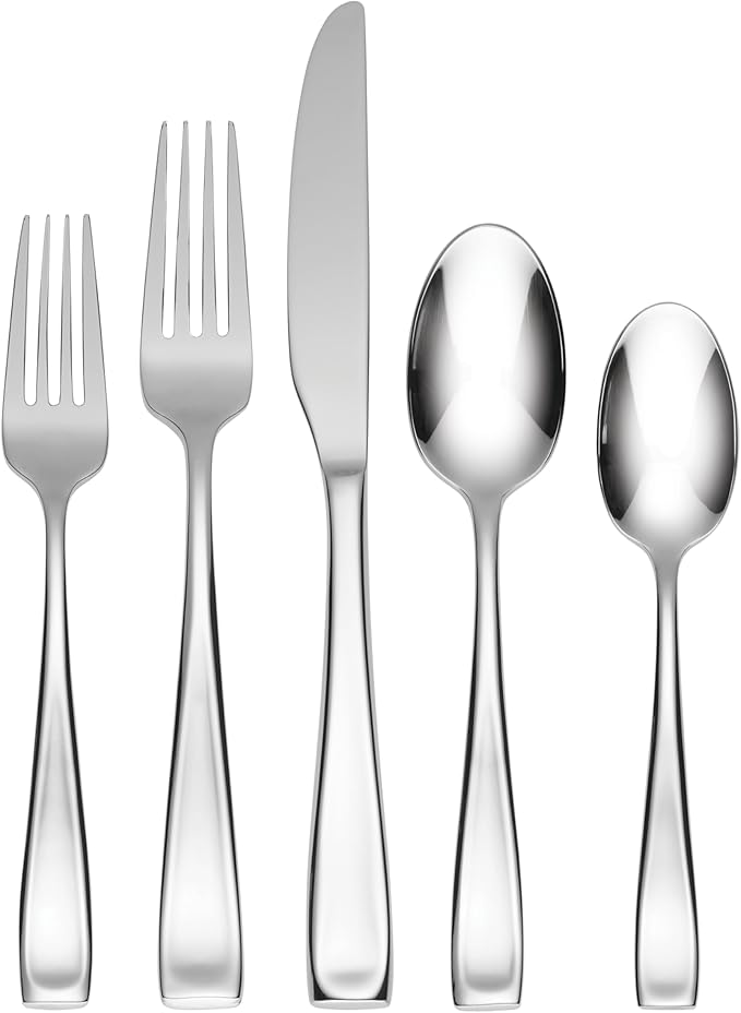 Oneida Moda 20-Piece 18/10 Silverware Set for 4, Flatware | silver, dishwasher safe | includes knives, forks, and spoons | heavy duty, cutlery set for kitchen and dining, utensil set