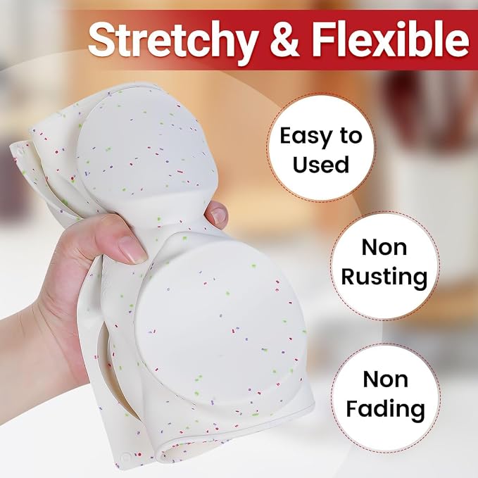 CAKETIME 4 Inch Muffin Top Pan, Silicone Egg Molds for Breakfast Sandwiches Jumbo Round Baking Pan for Oven English muffins, Whoopie Pies, Corn Bread, Egg bites, Tarts 2 Pack Confetti