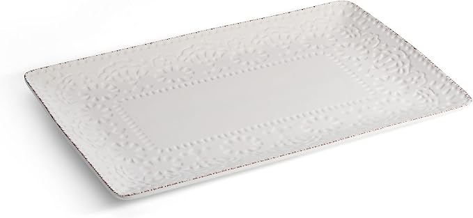 Pfaltzgraff Chateau Serve Platter, 14.25 Inch, Blue and White,Cream