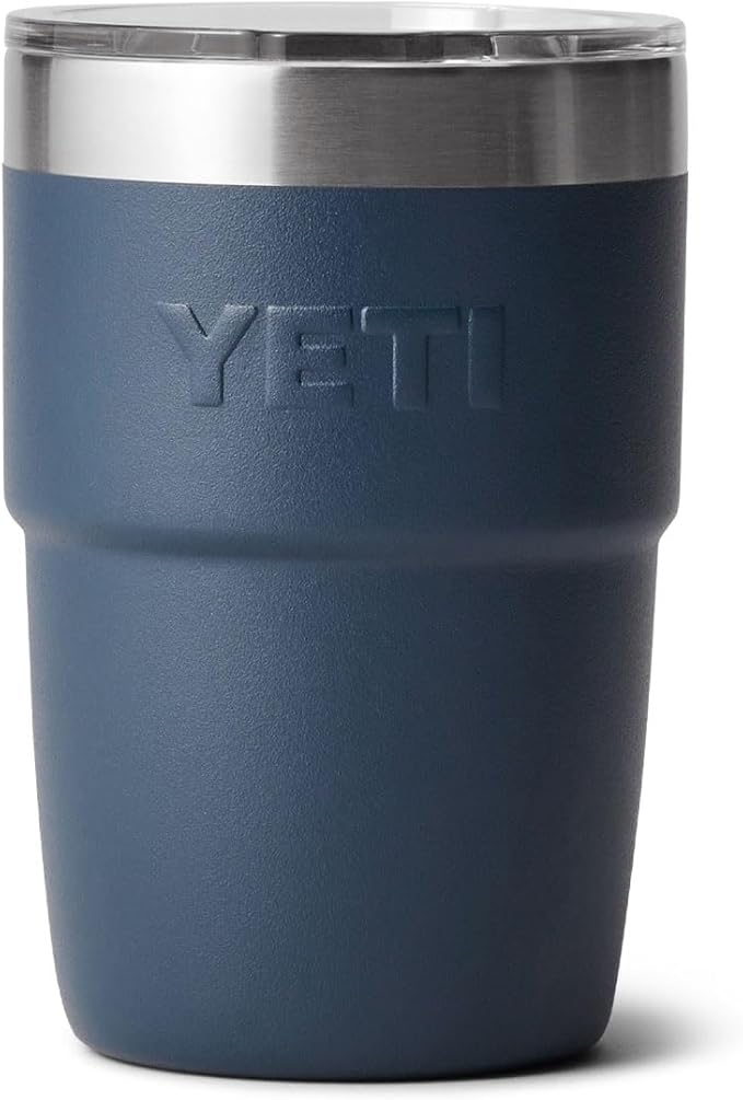 YETI Rambler 8 oz Insulated Coffee Mug with Lid - Stackable Double-Wall Vacuum Insulated Coffee Cup - DuraSip Ceramic Lining - Barista-Friendly Design - Stainless Steel - Dishwasher Safe