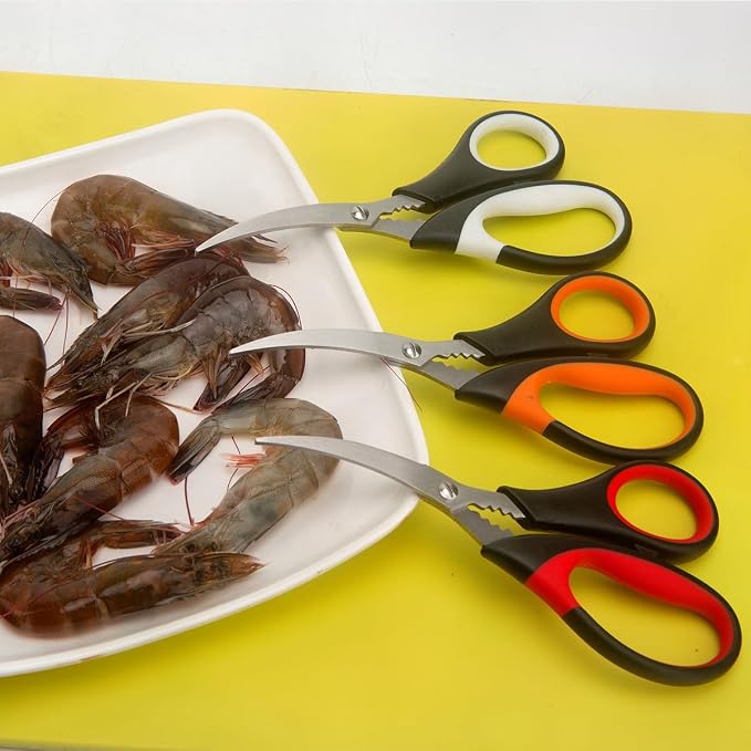 masteymoh 3 Pairs of Kitchen Seafood Scissors for Crab Legs, Lobster Shell Cracker, Multifunctional Crab Leg Crackers