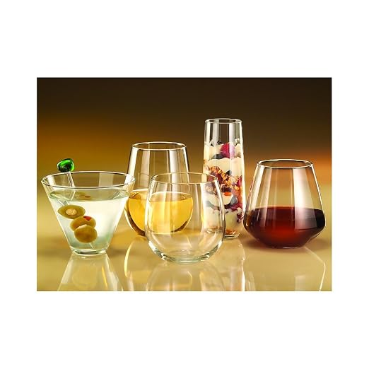 Libbey Glassware 221 Stemless White Wine Glass, 17 oz. (Pack of 12)