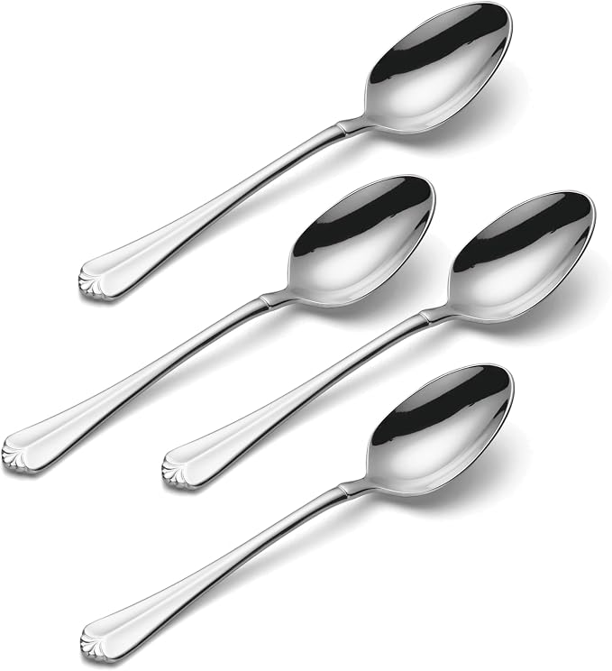 Oneida Juilliard Teaspoons Silverware Set for 4, Flatware | mirror finish, dishwasher safe | cutlery set for kitchen and dining, utensil set, kitchen gifts for women, heavy duty