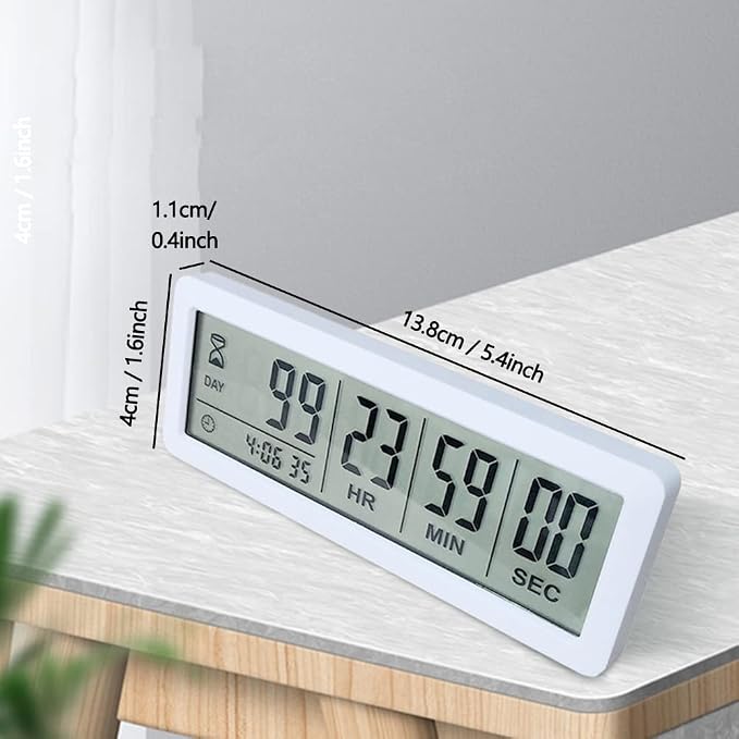 Digital Countdown Days Timer, Black | Upgraded Big 999 Days Count Down Clock with Stand Strong Magnetic Back, Ideal for Vacation Retirement Wedding Holiday