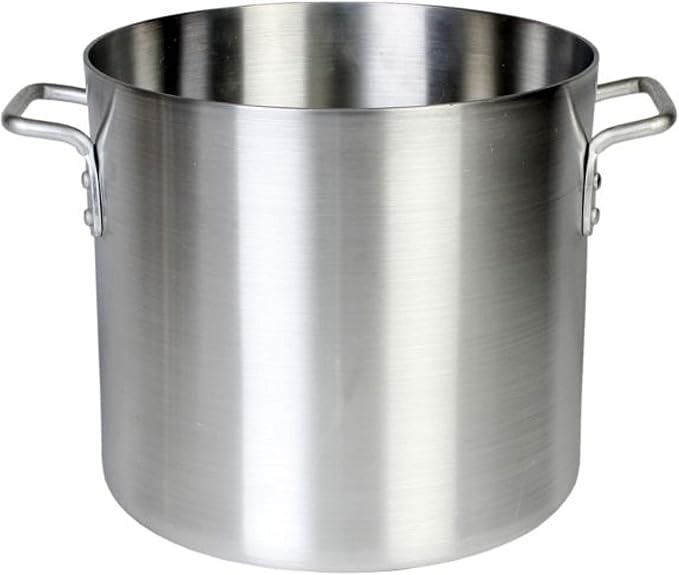 TrueCraftware- 40 qt. Aluminum Stock Pot with Riveted Handles 4mm Thickness- Multipurpose Pot Cookware Large Stockpot Stew For Cooking Simmering Soup Seafood Stock Home Kitchen Restaurant