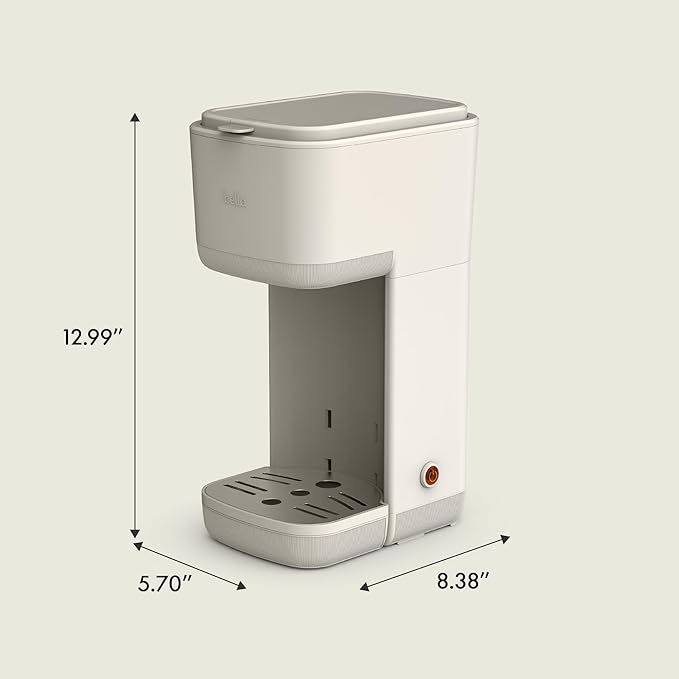 bella Single Serve Coffee Maker, K Cup & Coffee Ground Compatible, Oatmilk