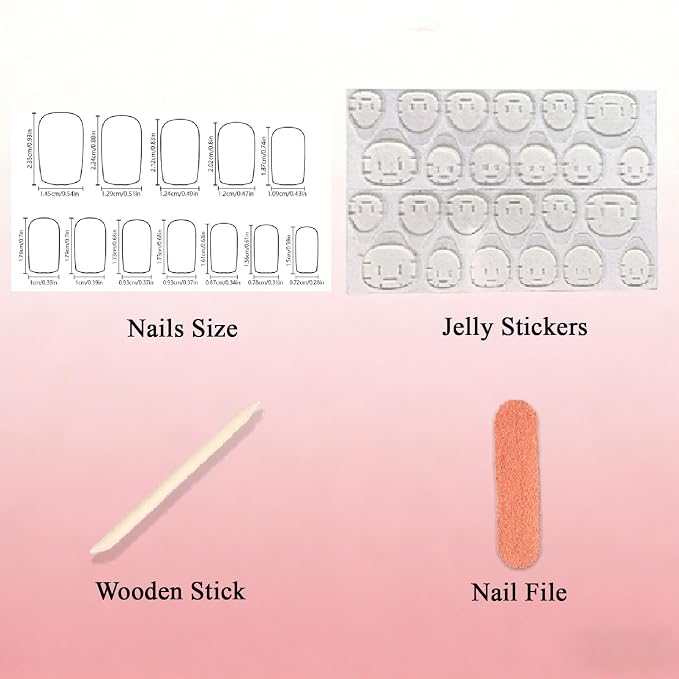 24 Pcs Fall Press on Nails Medium Square Fake Nails with Ombre Maple Leaves Glitter Designs Nails Press ons Brown Orange Acrylic Nails Autumn Stick on Nails for Women