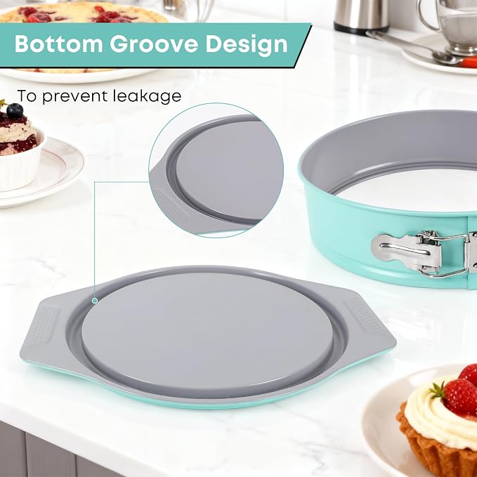 10" Springform Pan, Leakproof Groove-Seal, Nonstick Carbon Steel