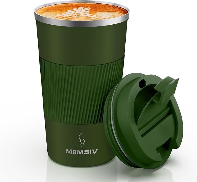 MOMSIV 17oz Travel Coffee Mug, Insulated Coffee Cup with Leakproof Lid | 6-Hour Heat Retention, 360°Leak proof, Vacuum Stainless Steel Double Walled, BPA-free, Reusable And To Go Coffee Mug