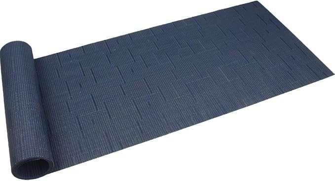 Placemat Matching with Table Runner,Cross-Weave Heat Resistant Placemat Washable Table Mats Sets(6pcs Placemats + 1 Table Runner, Navy Blue)