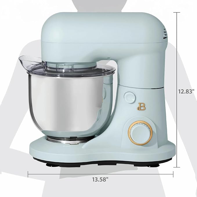 3.5 Qt Stand Mixer, 300W Powerful Motor, Tilt-Head Design with Stainless Steel Bowl, 12 Speeds, Includes Dough Hook Whisk Beater for Baking Mixing (Hydrangea)