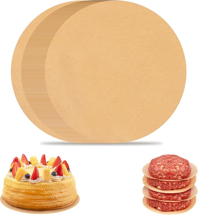 BYKITCHEN 6 Inch Parchment Paper Rounds, Set of 200, Hamburger Patty Paper/Burger Press Paper, Non Stick Small Pre-cut Round Parchment Paper for Cake Pan, Springform Pan, Burger Patty Maker and More