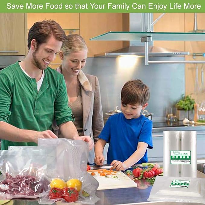 MakMeFre 200 Pint 6x10Inch Vacuum Sealer Bags for Food Storage | BPA Free PreCut Food Grade,Commercial Grade,Heavy Duty Vacuum Food Freezer Bags,Great for Sous Vide Vacuum Sealer