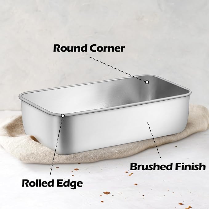 Leonyo Non-Toxic 9x5IN Stainless Steel Loaf Pan for Baking Bread,12 Pack | Metal Sandwich Bread Loaf Pans, Bread Pan Tins for Homemade Meatloaf Cakes Brownies Lasagnas, Dishwasher Oven Safe
