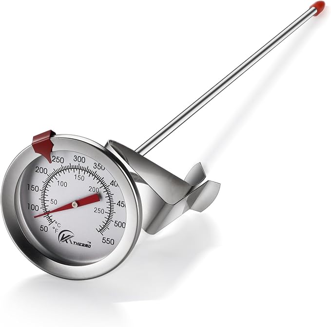 Candy/Deep Fry Thermometer with Instant Read,Dial Thermometer,12" Stainless Steel Stem Meat Cooking Thermometer,Best for Turkey,BBQ,Grill,Analog display
