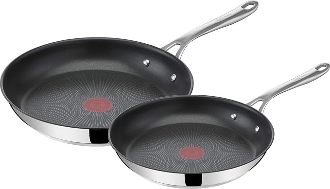 T-Fal Jamie Oliver Nonstick Stainless Steel Frying Pan 2-Pack, 9.5 in and 11 in Skillets