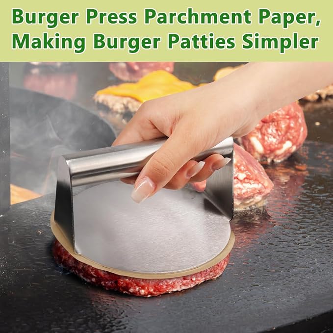 BOYAN 7 Inch Parchment Paper Rounds, Set of 220, Hamburger Patty Paper/Burger Press Paper, Non Stick Small Pre-cut Round Parchment Paper for Cake Pan, Springform Pan, Burger Patty Maker and More