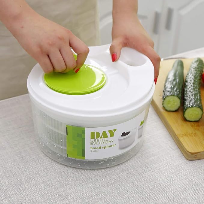 Large Manual Vegetables Washer Dryer Fruit and Vegetable Washing Machine | Safe Quick Fruit Washing Bowl with Strainer for Kitchen Gadgets Gifts for Men Women