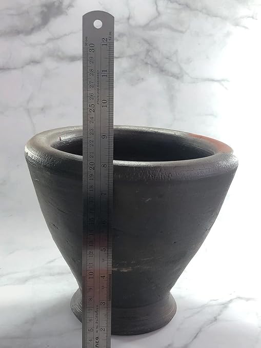 9 Inches Clay Mortar Wooden Pestle Heavy Making Papaya Salad Hand Mixer Masher Grinder Kitchenware