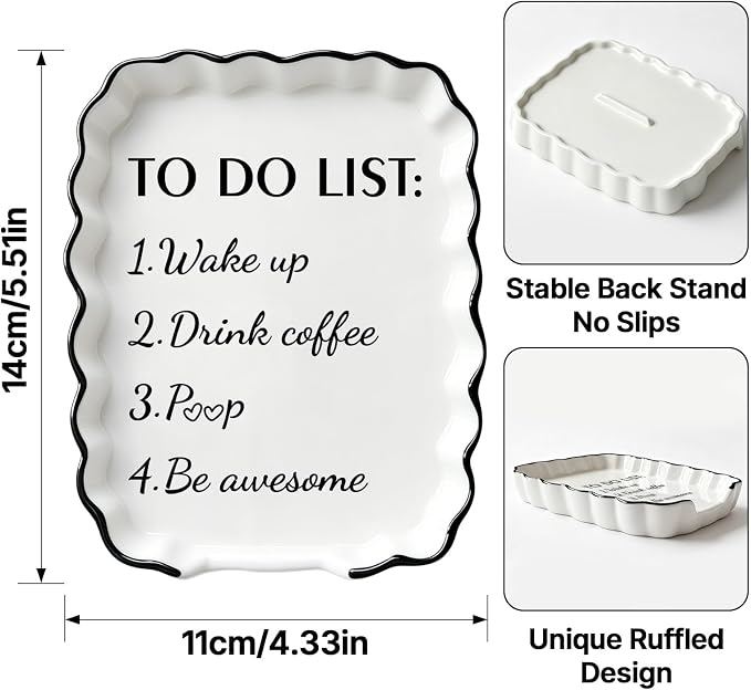 Funny Coffee Spoon Rest, Ceramic Spoon Holder for Coffee Lover Gifts | Coffee Bar Accessories Cafe Station Decor, Small Teaspoon Rest Cute Farmhouse Cafe Bar Decor Accessories for Countertop