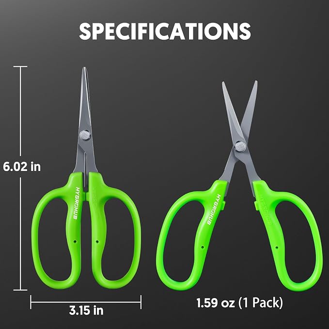 Garden Scissors, 6-in Shape Pruning Shears for Precise Cutting, Small | Gardening Snips, Non-Stick Coating Steel Bonsai Trimmer for Plants, Herbs, Flowers, Garden Trimming Tools, Easy to Clean