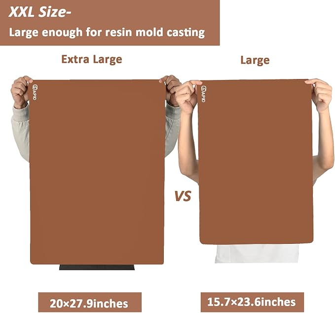 Sapid Large Silicone Sheet for Crafts Silicone Mat for Resin Art Painting | Extra Thick Jewelry Casting Mats, Nonstick Nonslip for Epoxy Resin, Art Painting, Heat-Resistant Counter Mat 20"x27.9", Brown