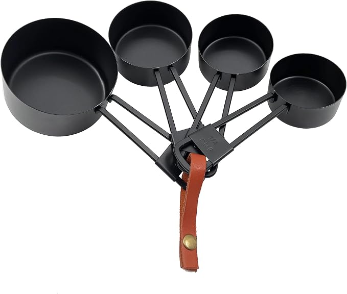 Black Stainless Steel Measuring Cups and Spoons Set, 9PCS | Kitchen Gadgets for Cooking & Baking