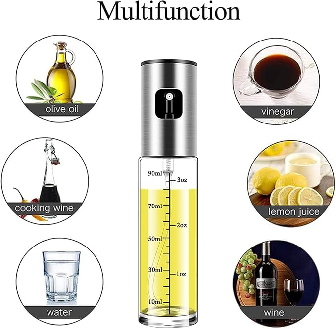 Olive Oil Sprayer for Cooking Oil Spritzer Mister for Air Fryer Canola Vinegar Vegetable Oil Portable Mini Bottle Kitchen Gadgets for BBQ/Pan/Salads/Baking (1 Pack with Scale)