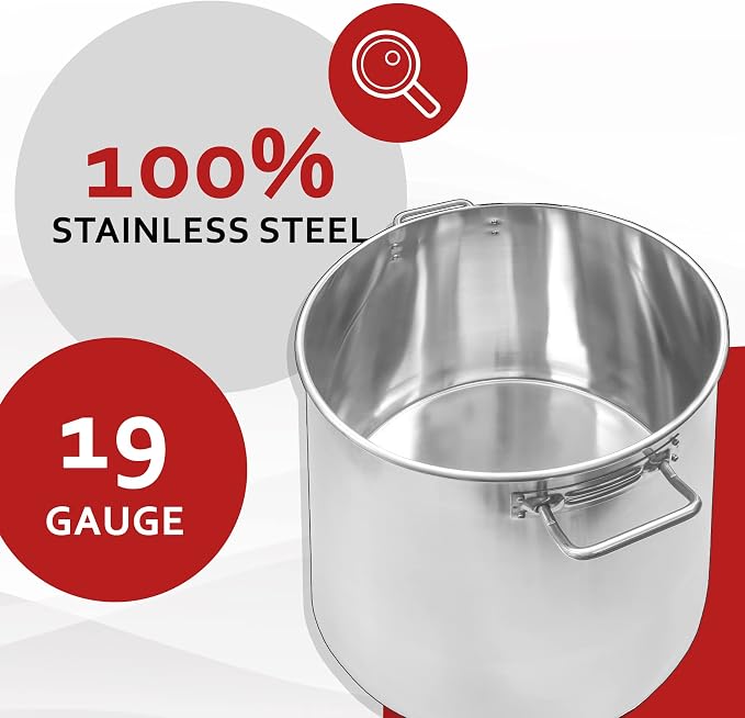 Concord Cookware Stainless Steel Stock Pot Cookware, 40-Quart
