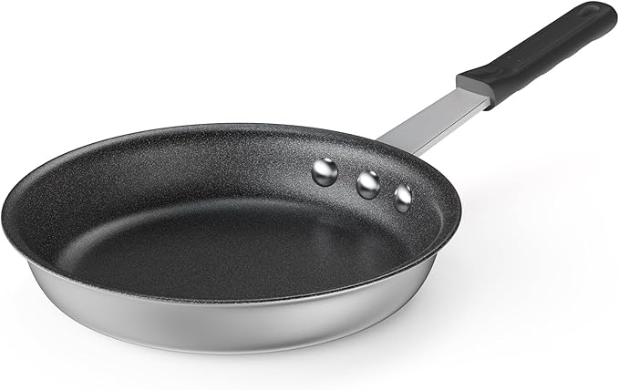 NEWBULIG Nonstick Frying Pan, 8 Inch Heavy-Gauge Aluminum Skillet with Ceramic Nonstick Coating & Stainless Steel Base for Induction, Electric, Gas, Oven Safe, Black Hanging Handle | Aluminum body even heating, steel handle silicone grip, oven safe 392...